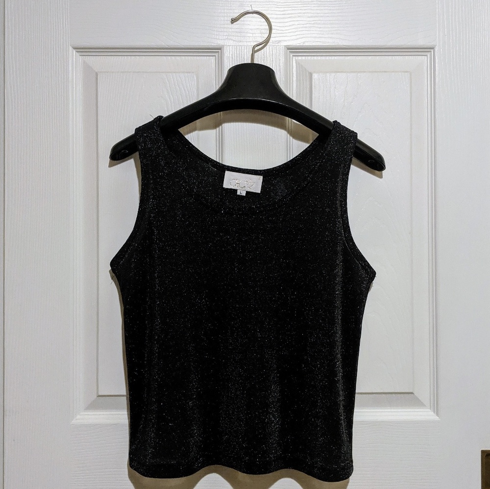 🌟 Vintage Sparkly Black Cache Tank Top 🌟
